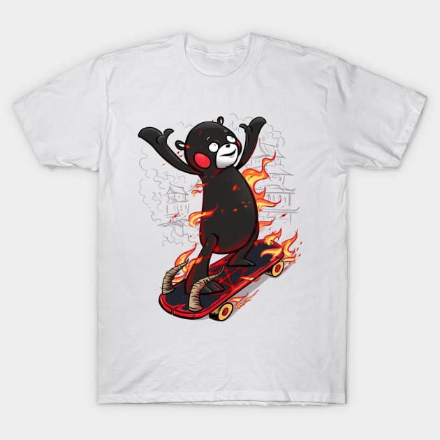 Why is the Kumamon on skateboard? T-Shirt by Hulkey